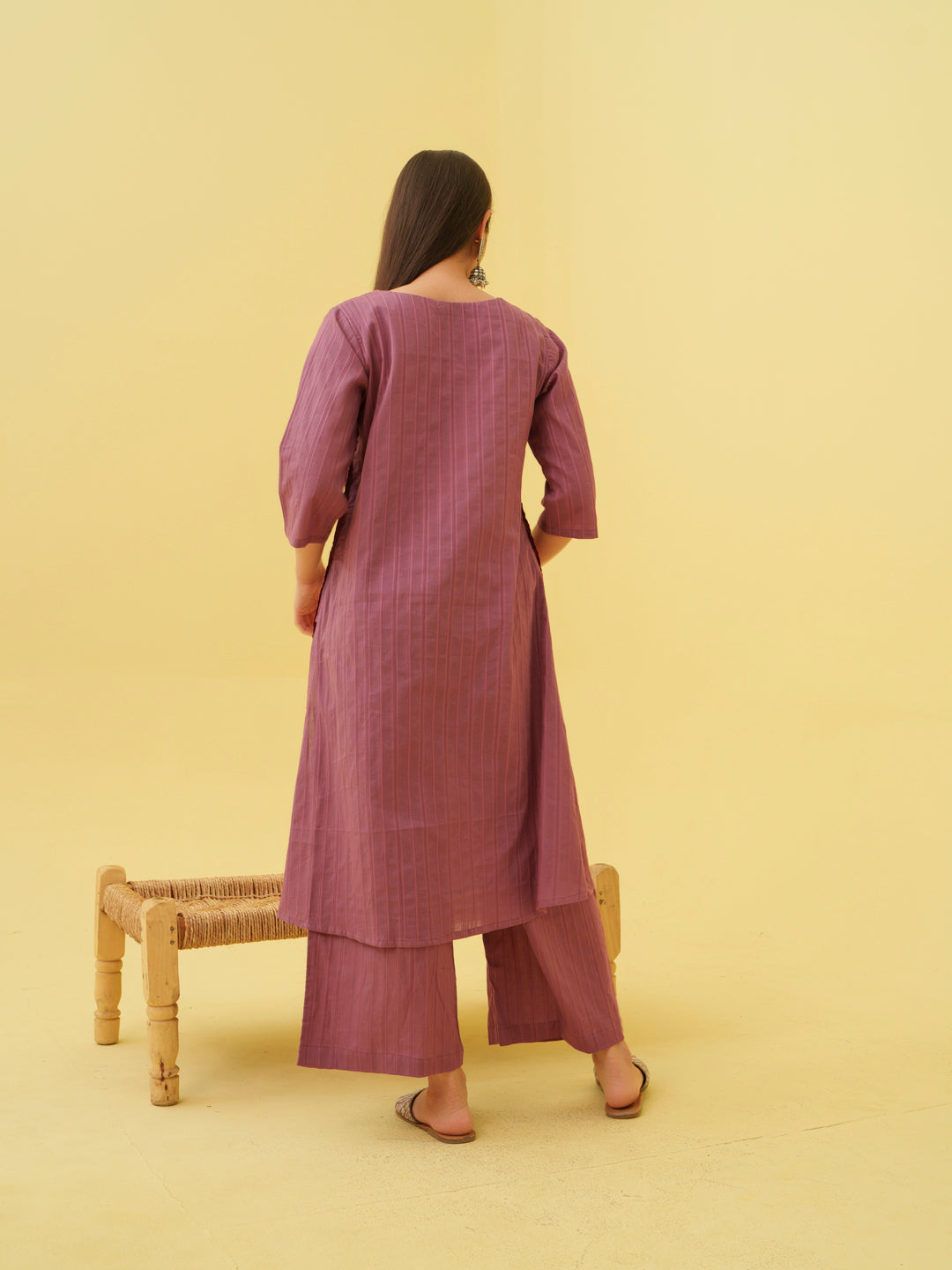 Petal Plum Kurta Set
