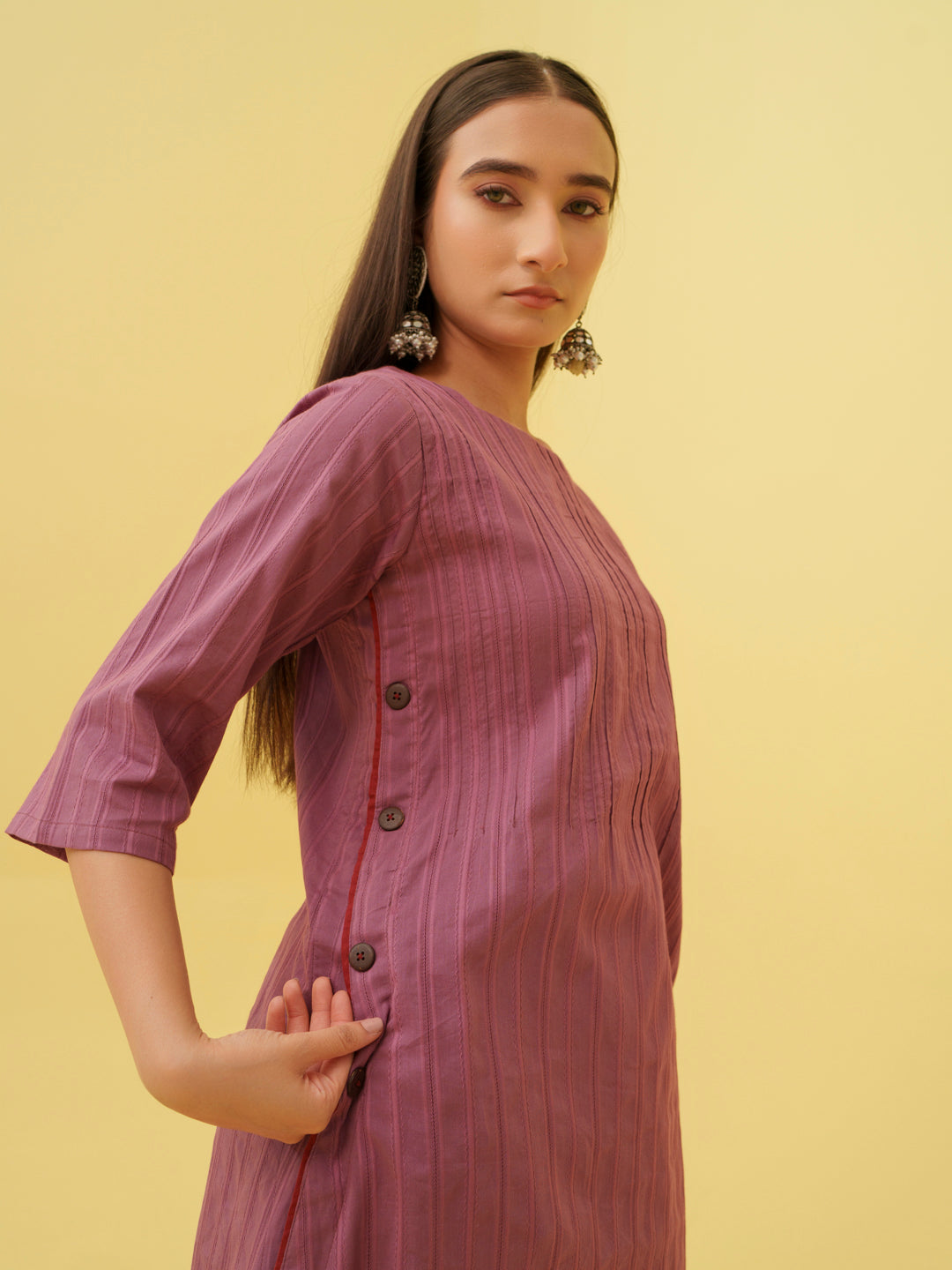 Petal Plum Kurta Set