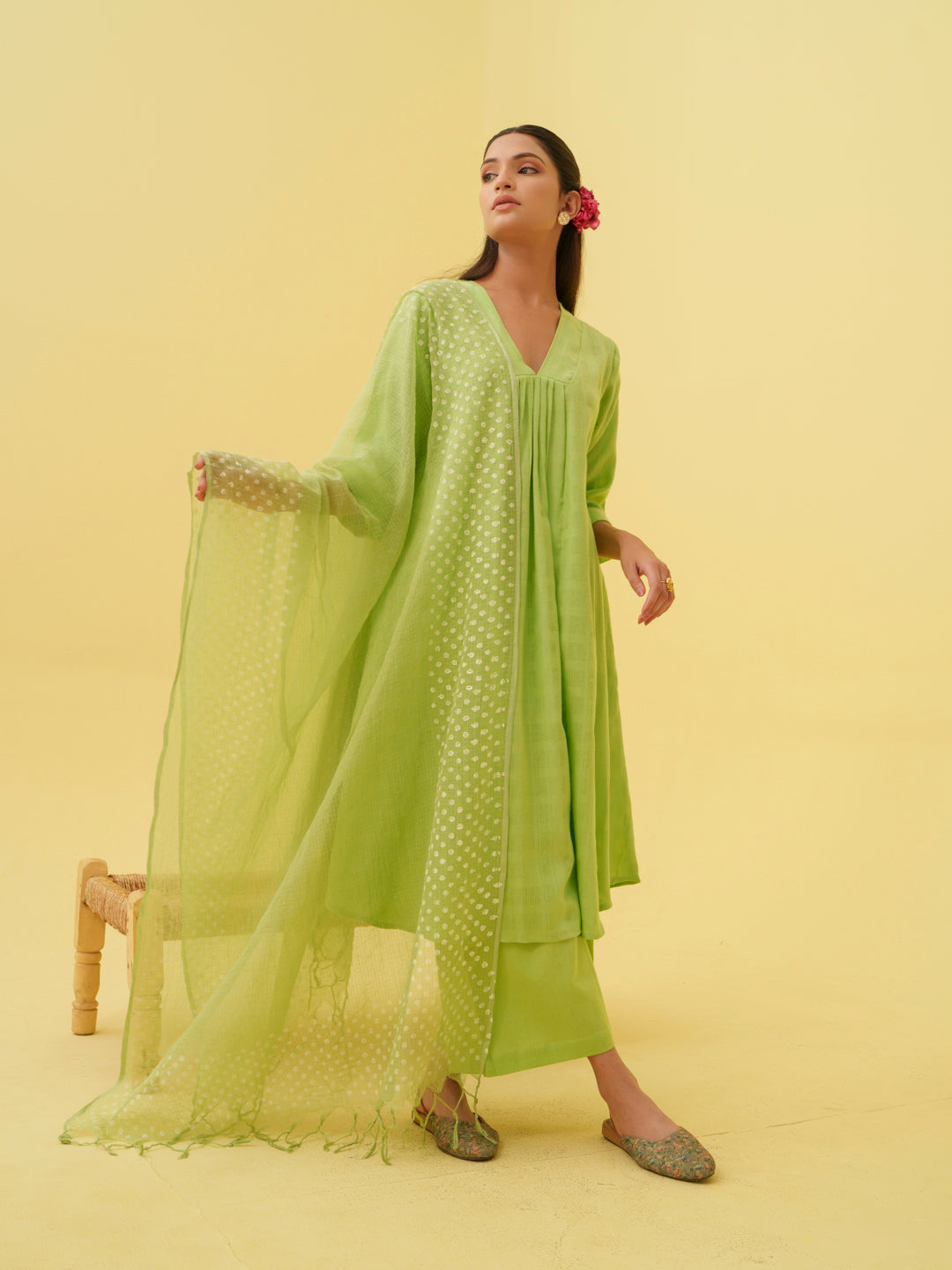 Moonlit Mint Kurta Set with Dupatta
