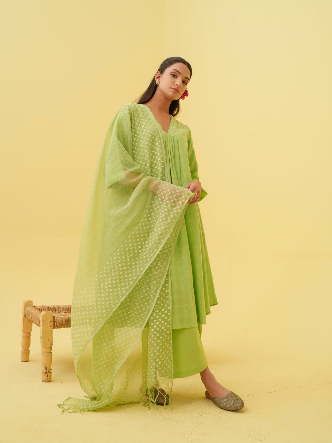 Moonlit Mint Kurta Set with Dupatta
