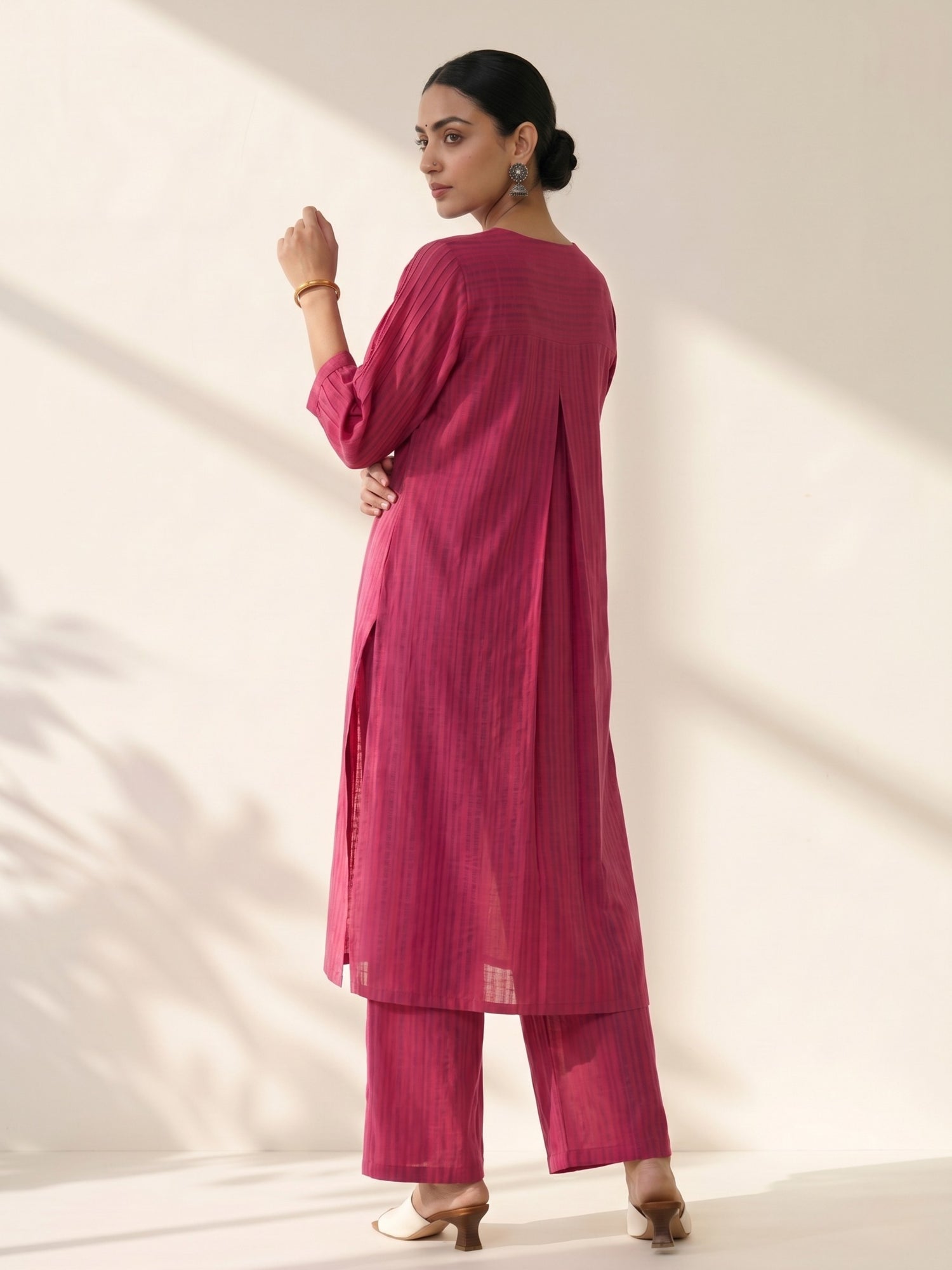 Pink Bloom Kurta Set