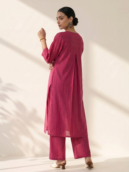 Pink Bloom Kurta Set