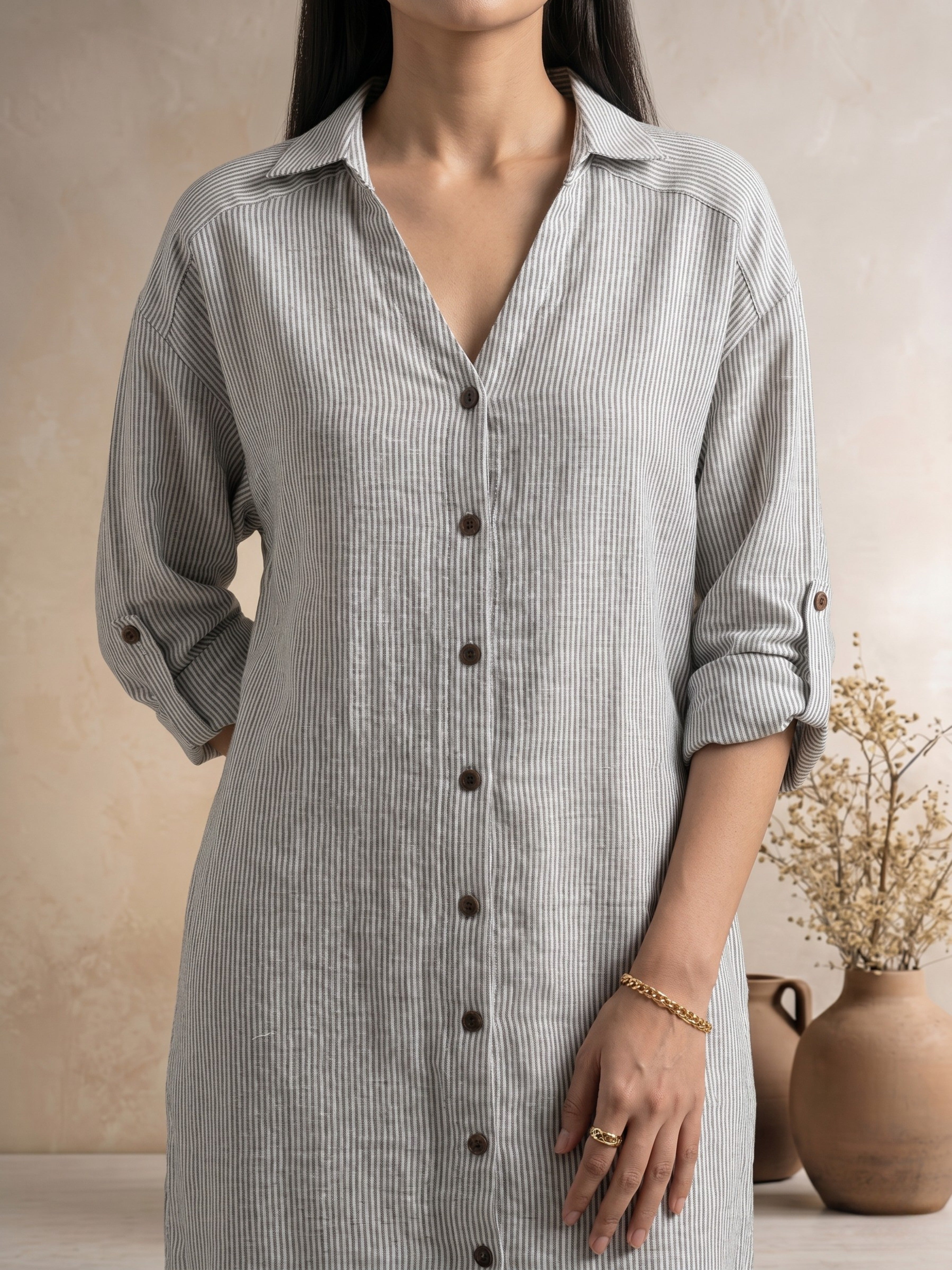 Soft Ash Shirt Dress