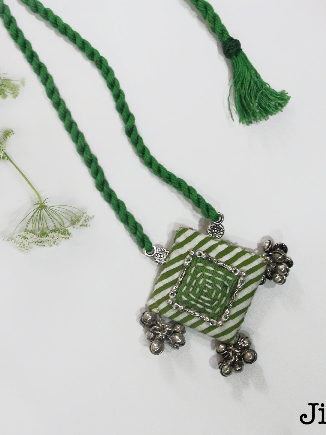 Green Fabric Pendant