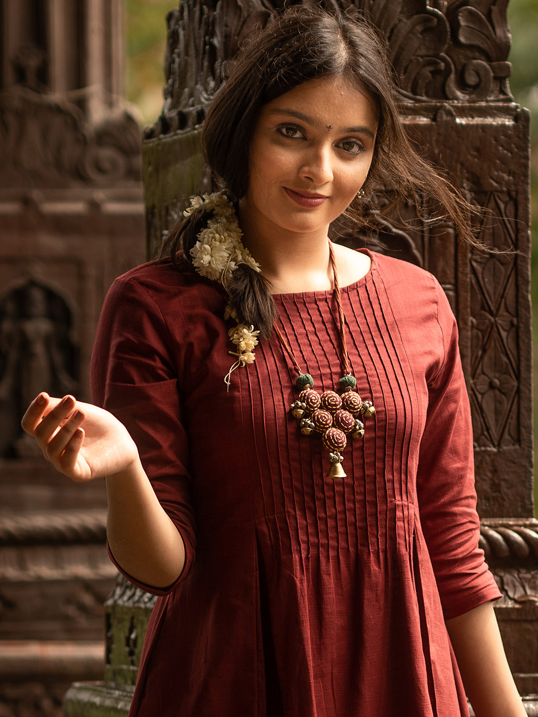 Maroon Fabric Pendant