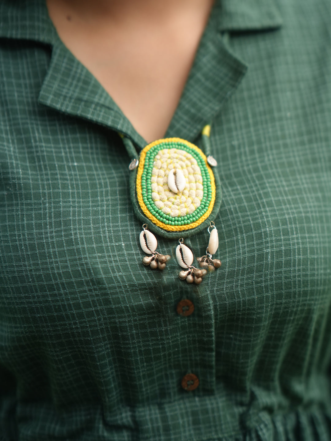 Yellow Fabric Pendant
