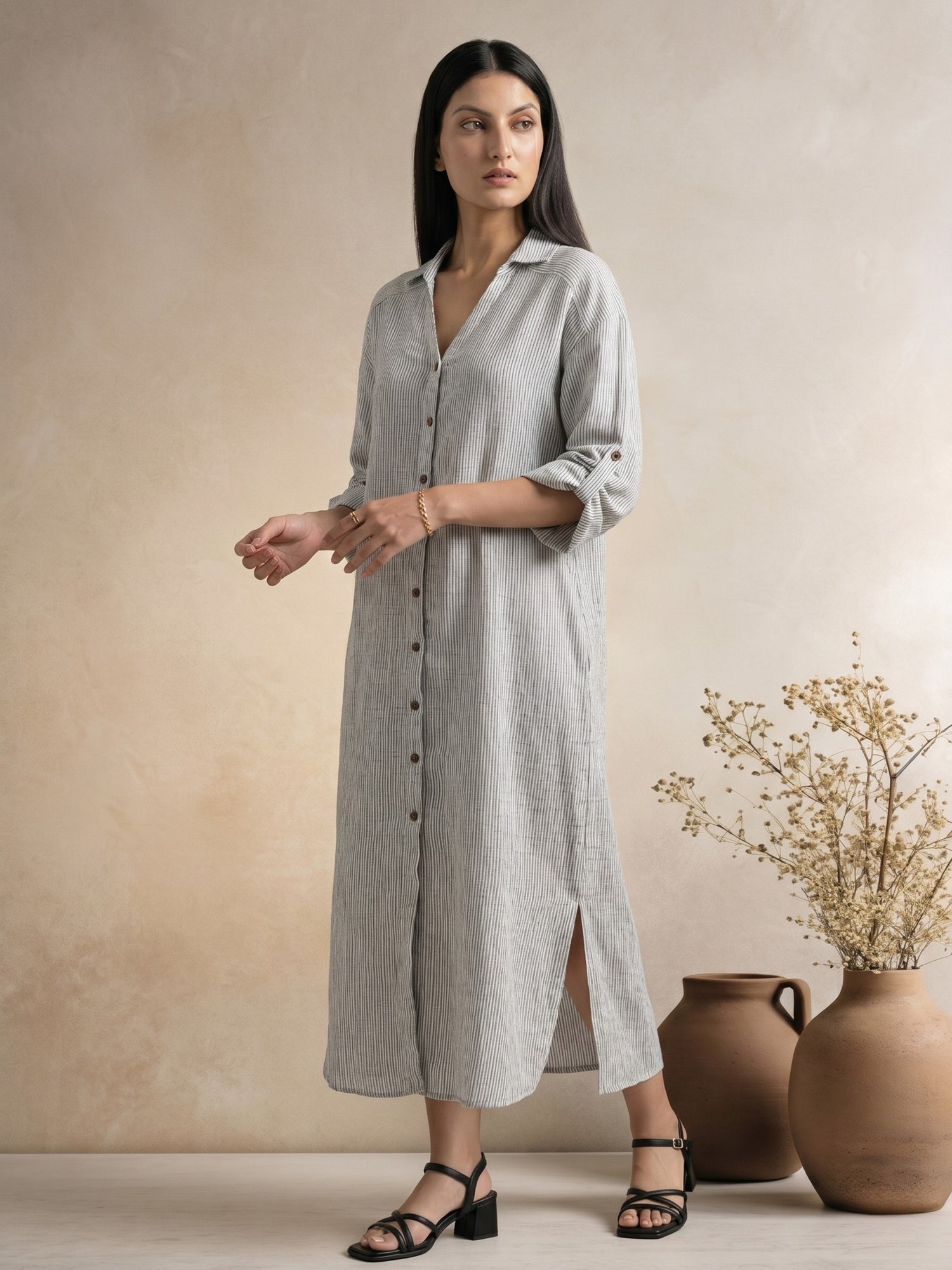 Soft Ash Shirt Dress