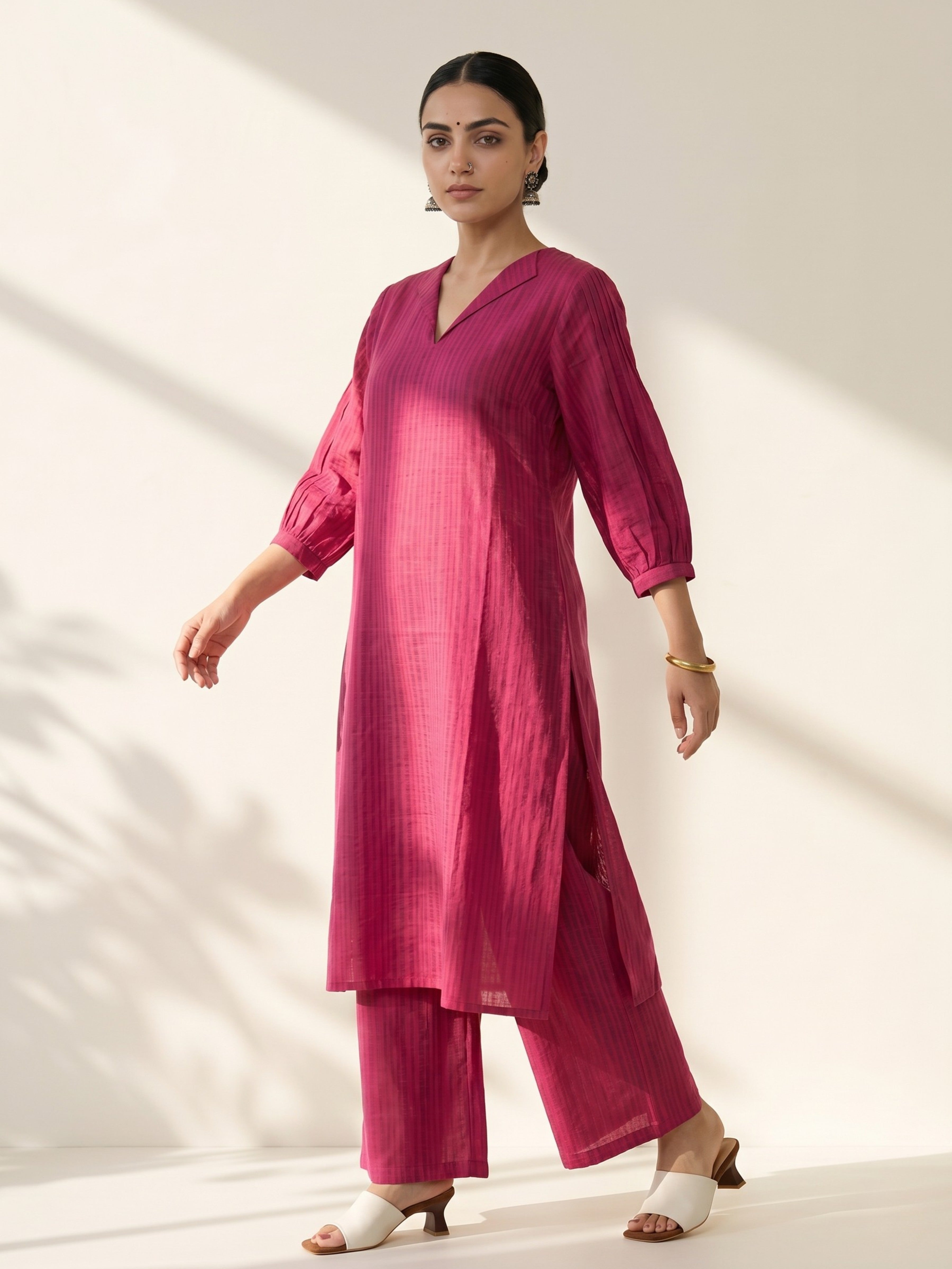 Pink Bloom Kurta Set