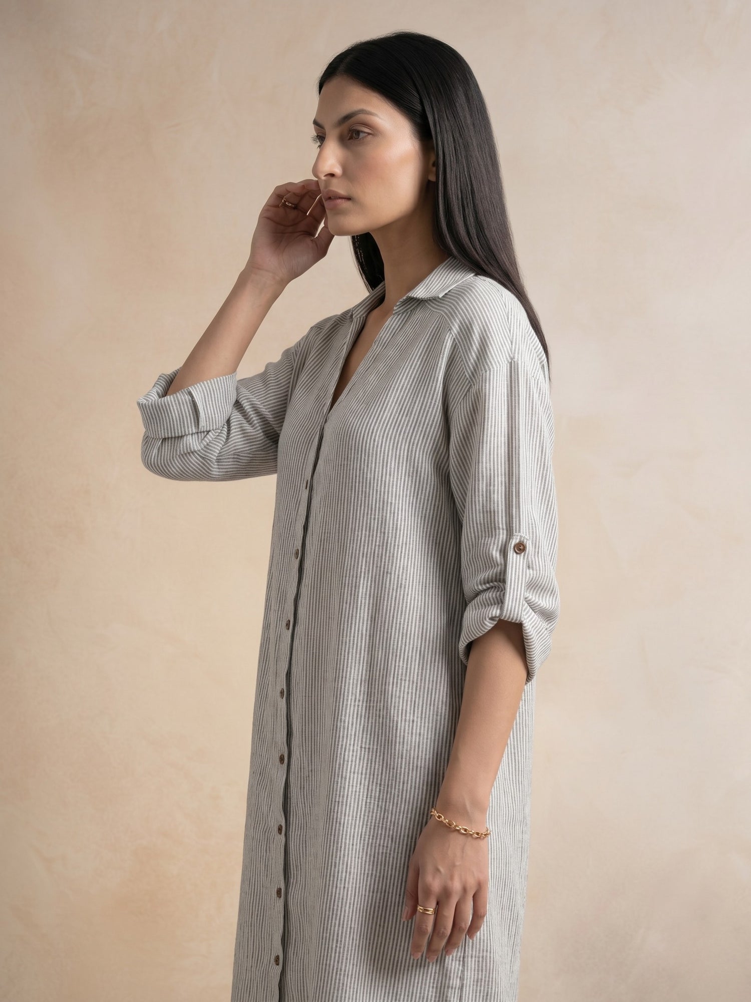 Soft Ash Shirt Dress