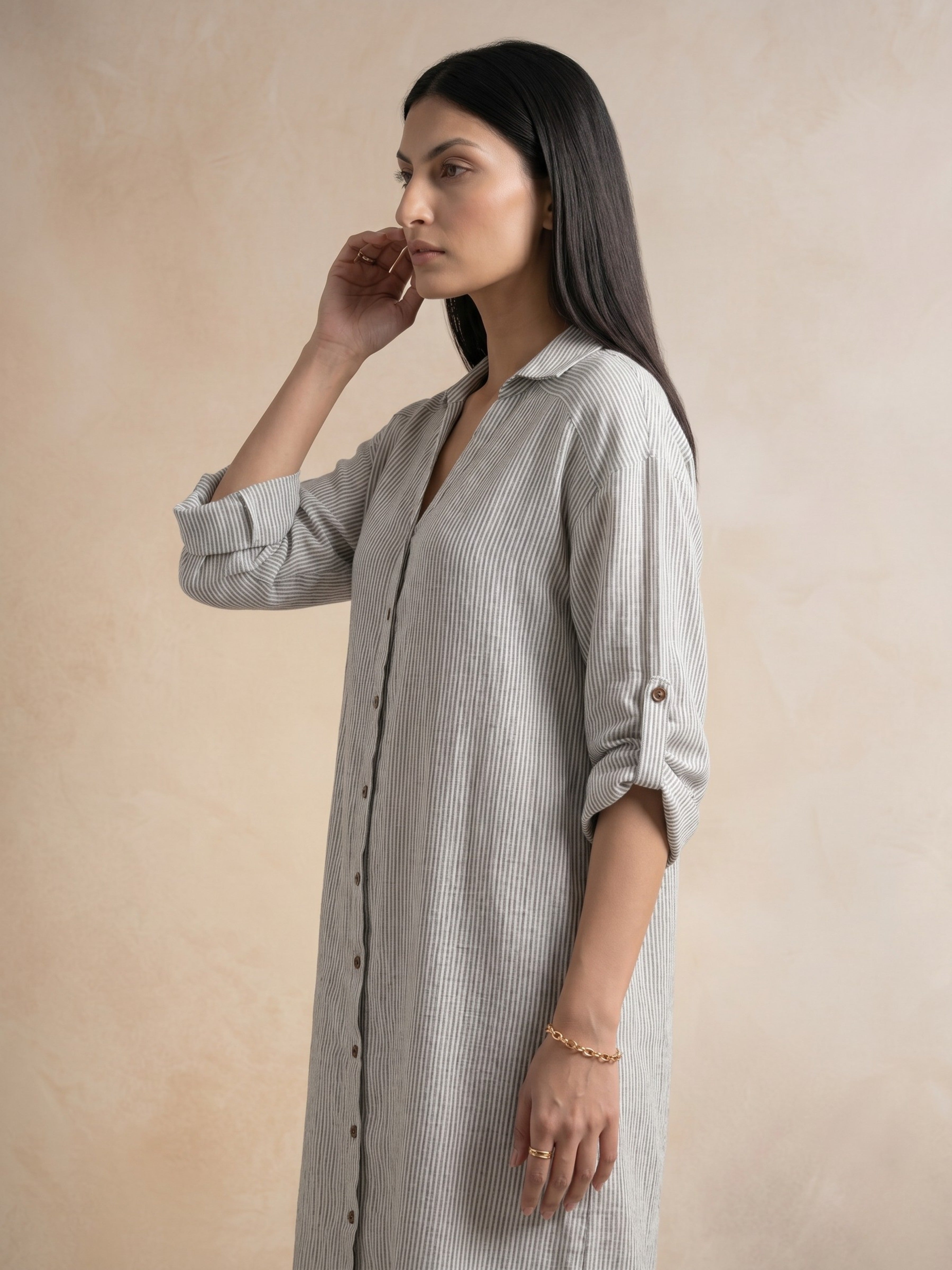Soft Ash Shirt Dress