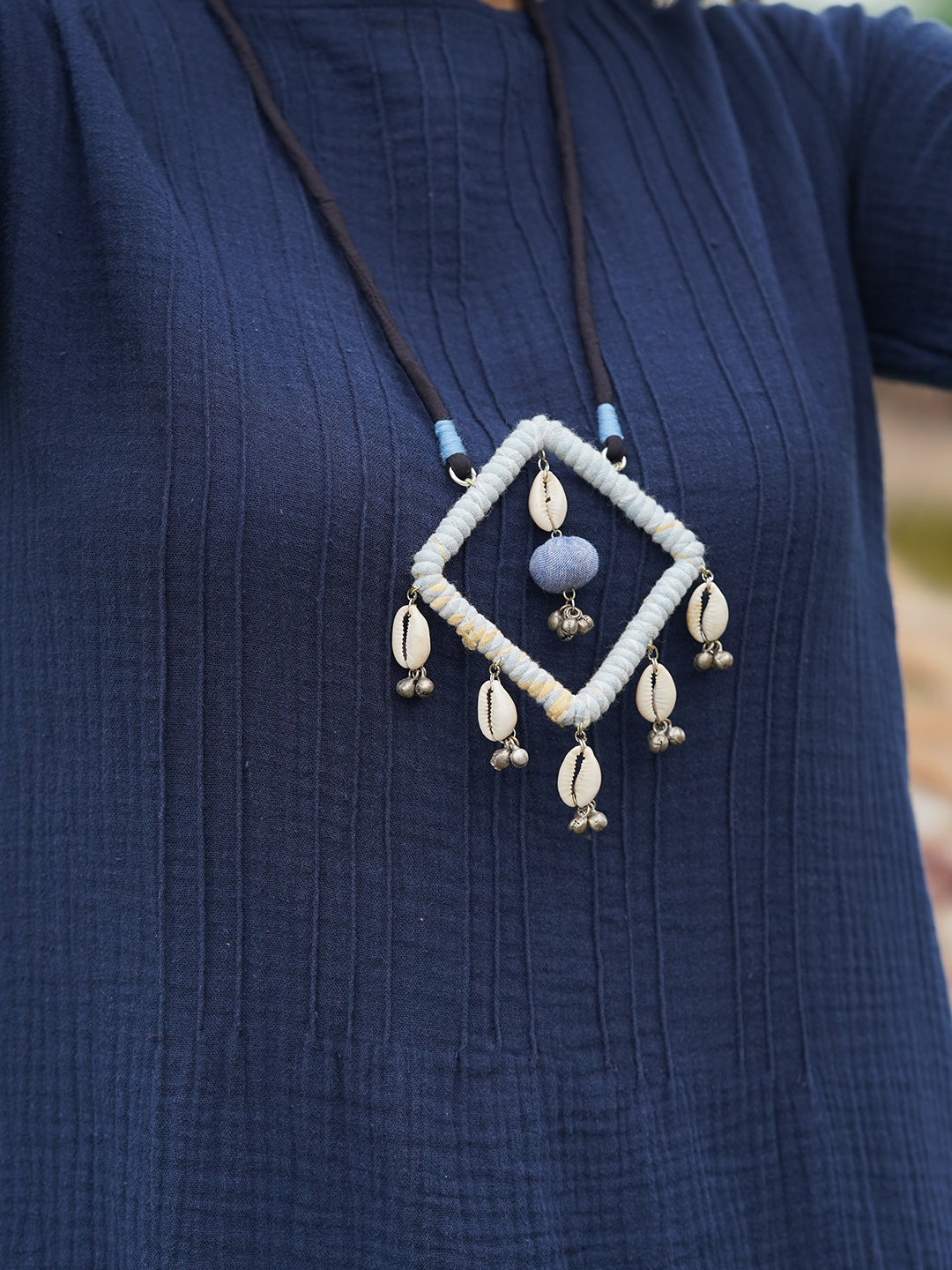 Sky Blue Yellow Fabric Pendant