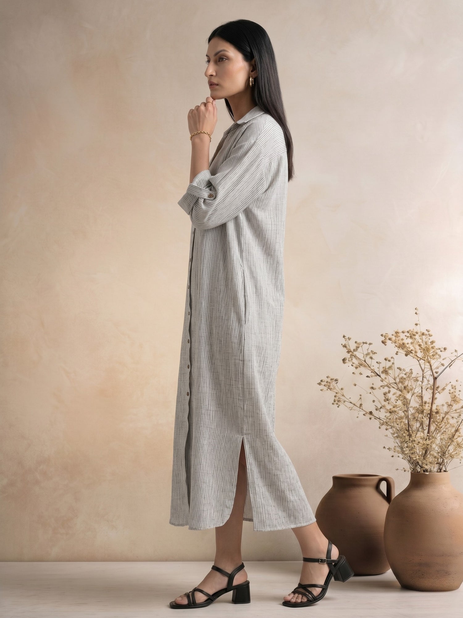 Soft Ash Shirt Dress